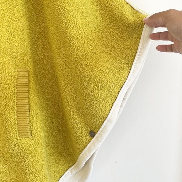 Free People We the Free Stone Cold Circle Cape Mustard Yellow Boucle Pancho - Picture 6 of 16